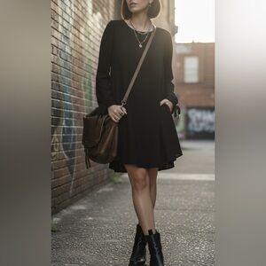 Zara Trafaluc Collection Long Sleeved Black Dress